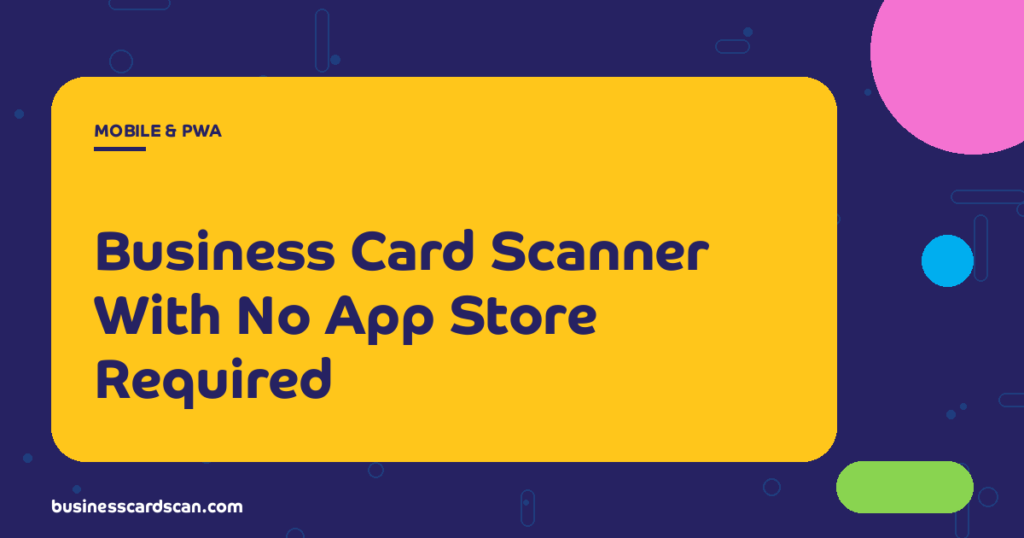 Browser-based business card scanner without App Store installation